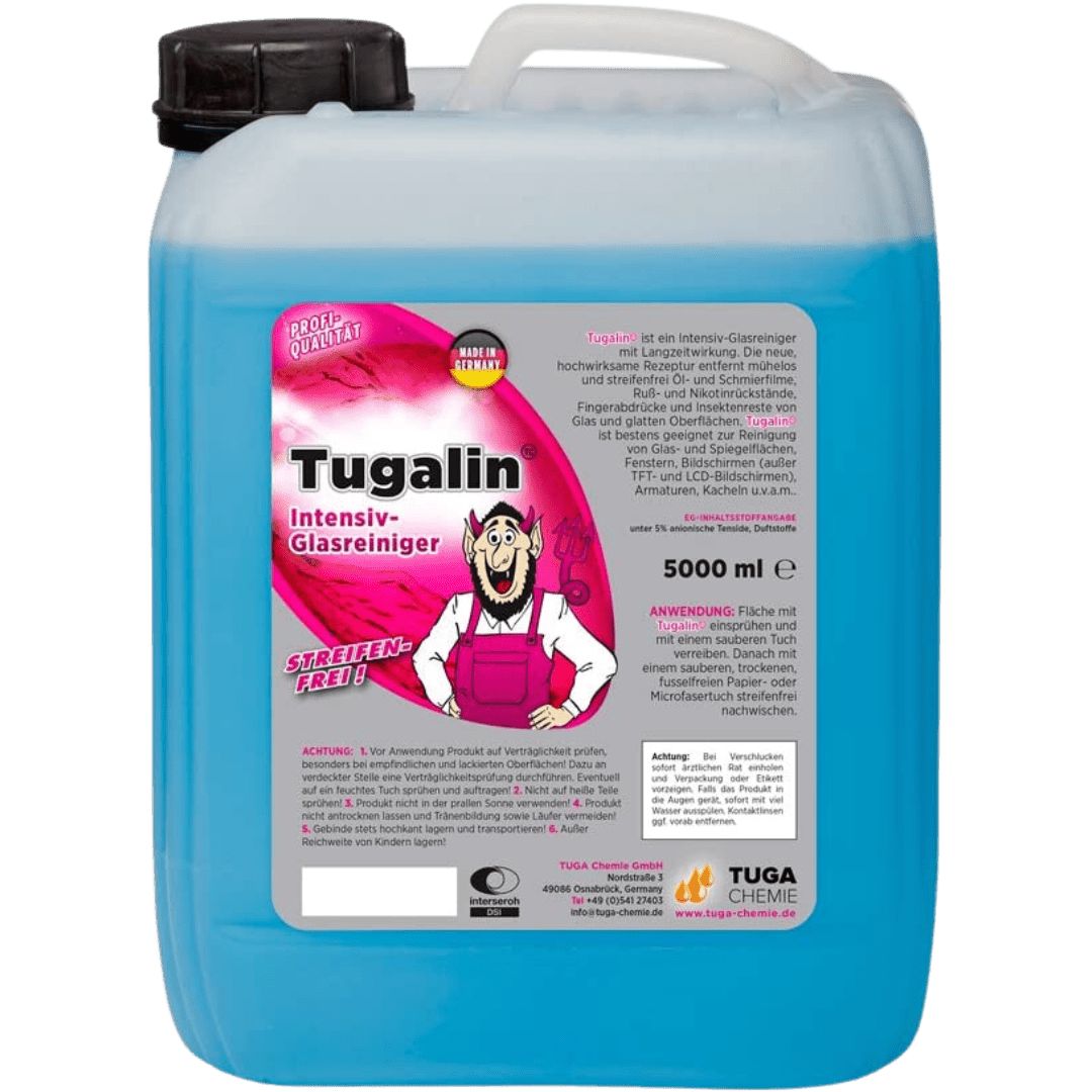 Der 5 Liter Behälter des Tuga Chemie Tugalin Glasreiniger