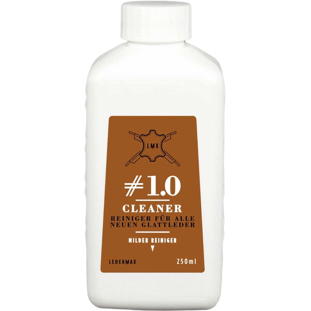 Die 250 Milliliter Flasche des Ledermax Cleaner 1.0 Lederreiniger