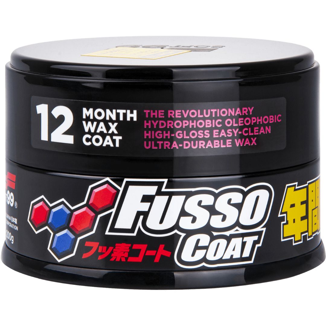 Die 200 Gramm Dose der Soft99 Fusso Coat 12 Month Wax Dark Wachsversiegelung