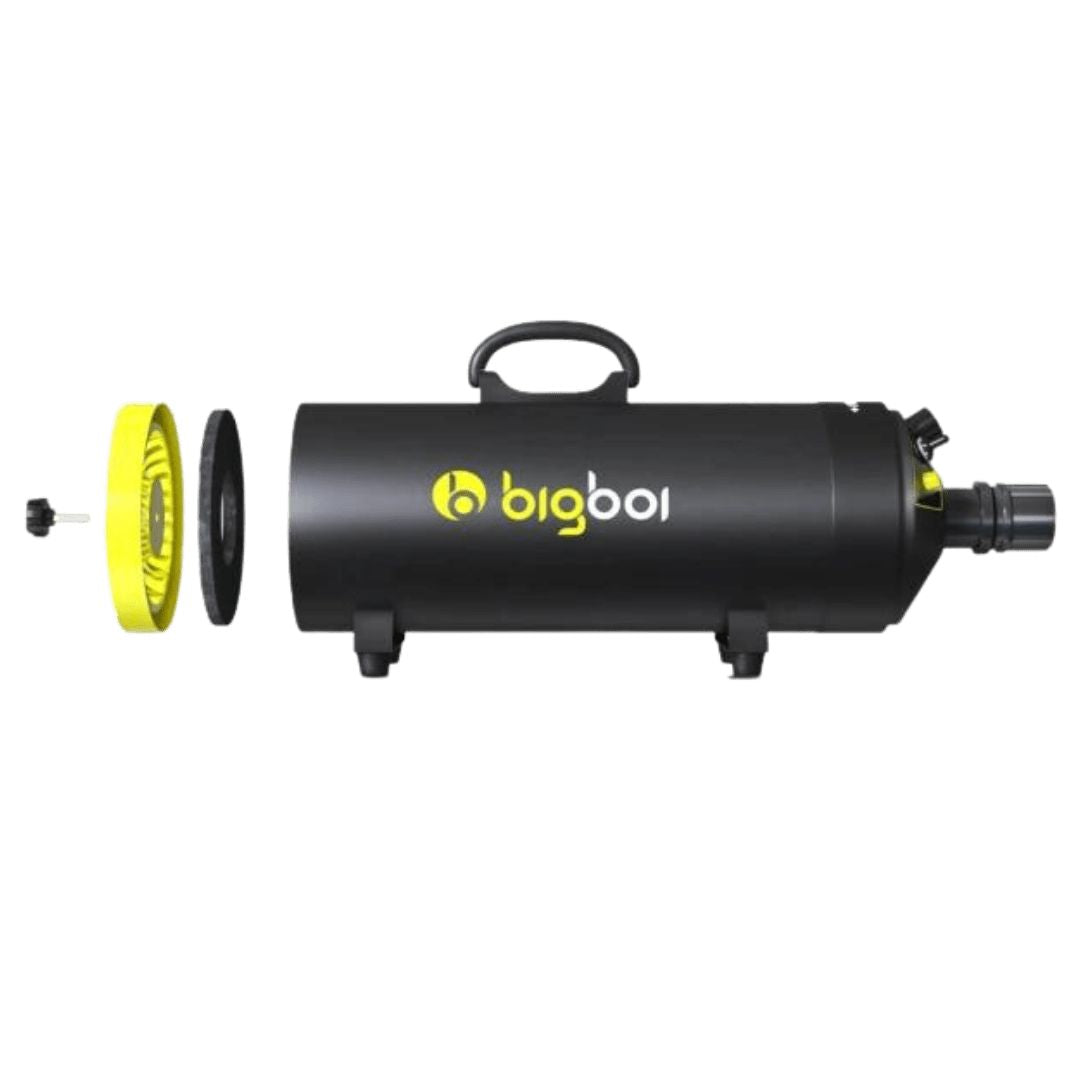 Die Einzelteile des BigBoi BlowR MINI+ Lacktrockner