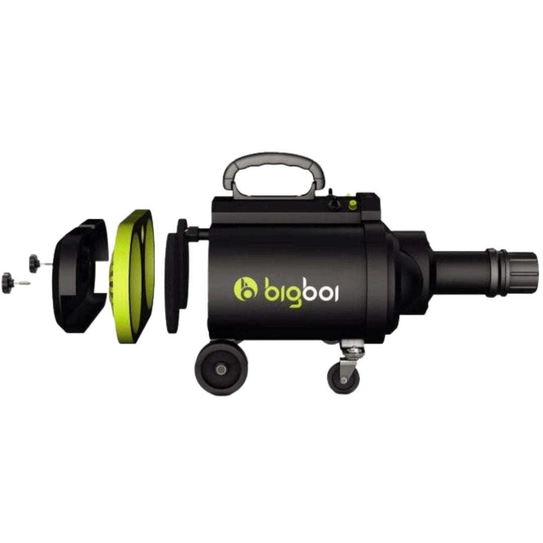 Die Einzelteile des BigBoi BlowR PRO Lacktrockner