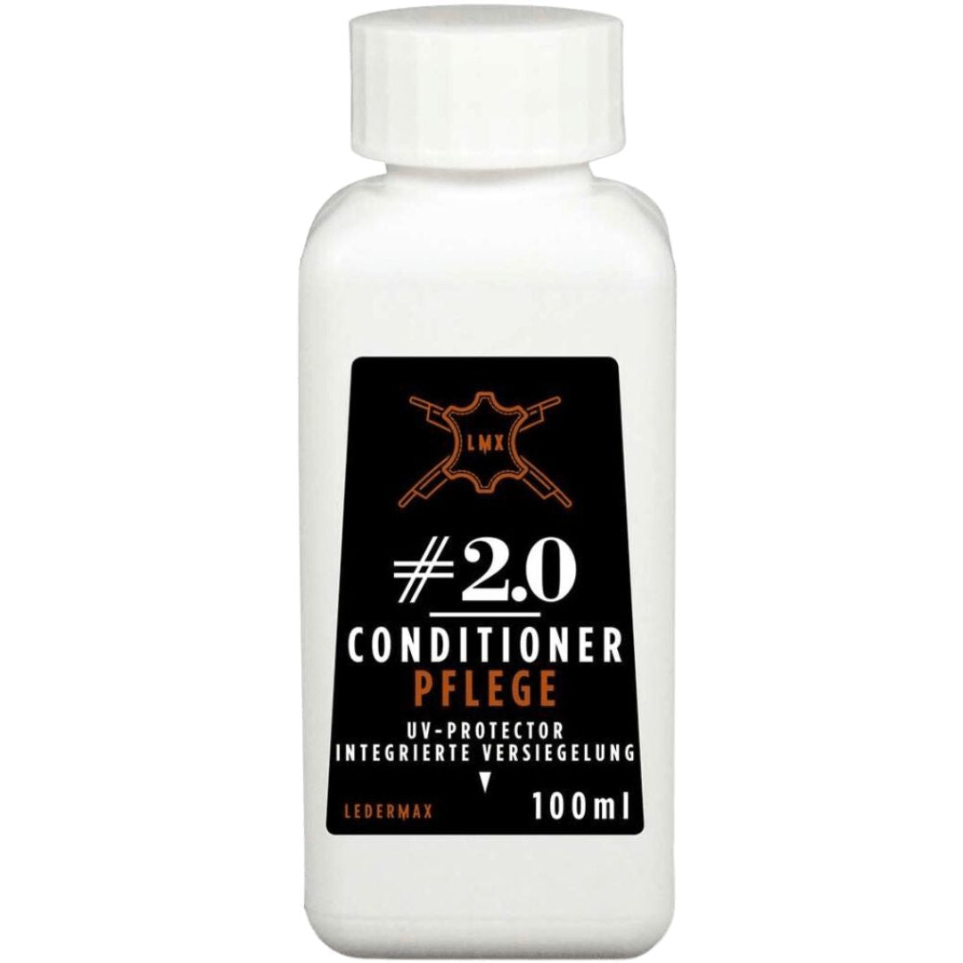 Die 100 Milliliter Flasche der Ledermax Conditioner 2.0 Lederpflege