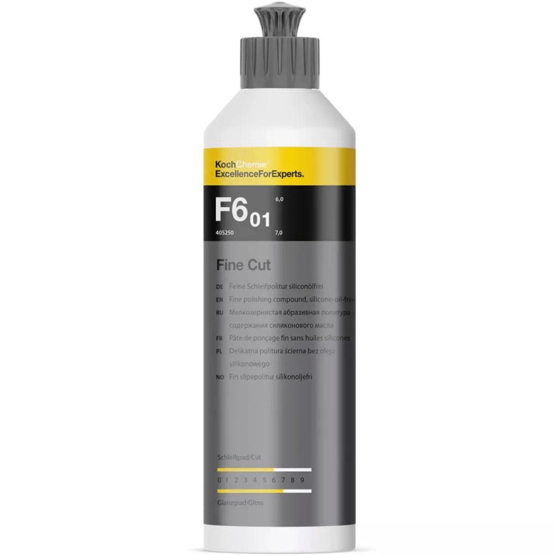 Die 250 Milliliter Flasche der Koch Chemie Fine Cut F6.01 Politur