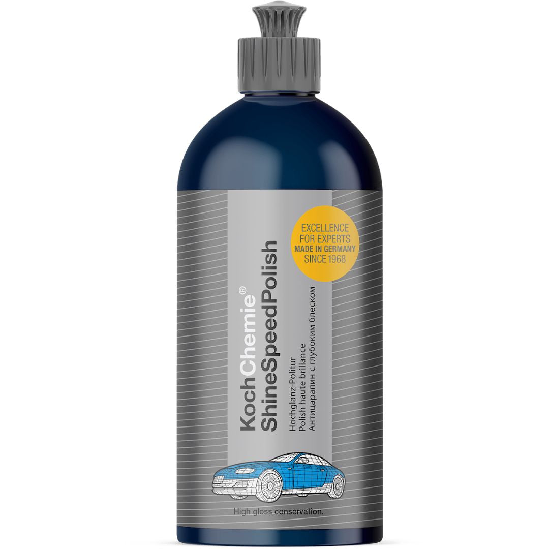 Die 500 Milliliter Flasche der Koch Chemie ShineSpeedPolish Politur