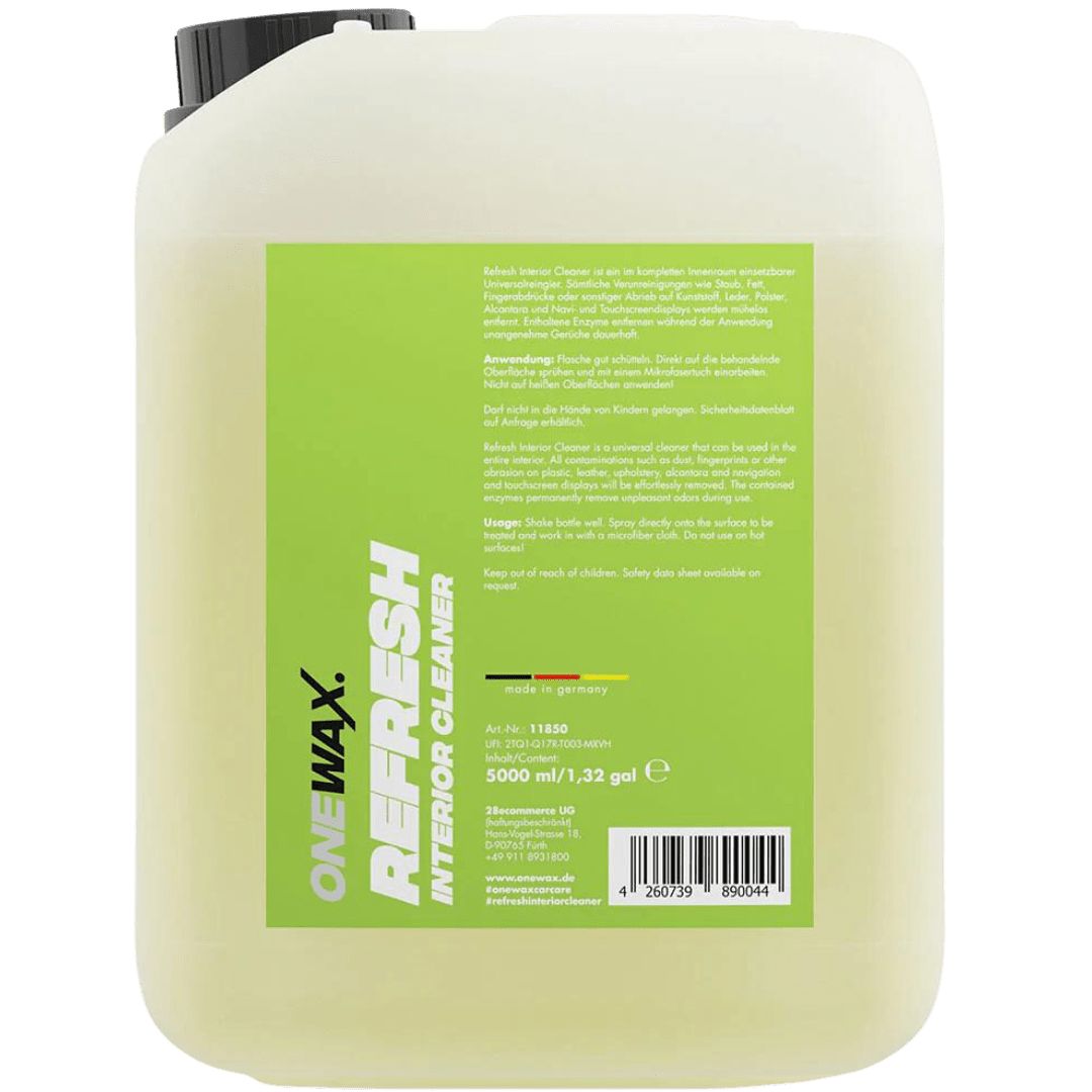Der 5 Liter Behälter des OneWax Refresh Interior Cleaner Allzweckreiniger