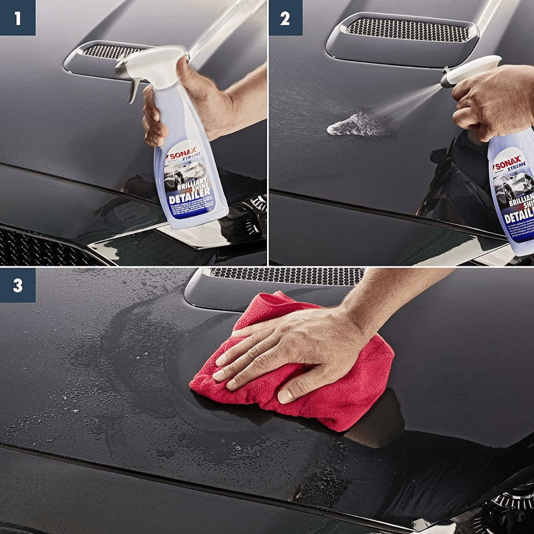 Eine Anleitung zum Gebrauch der Sonax Xtreme Brilliant Shine Detailer Sprühflasche