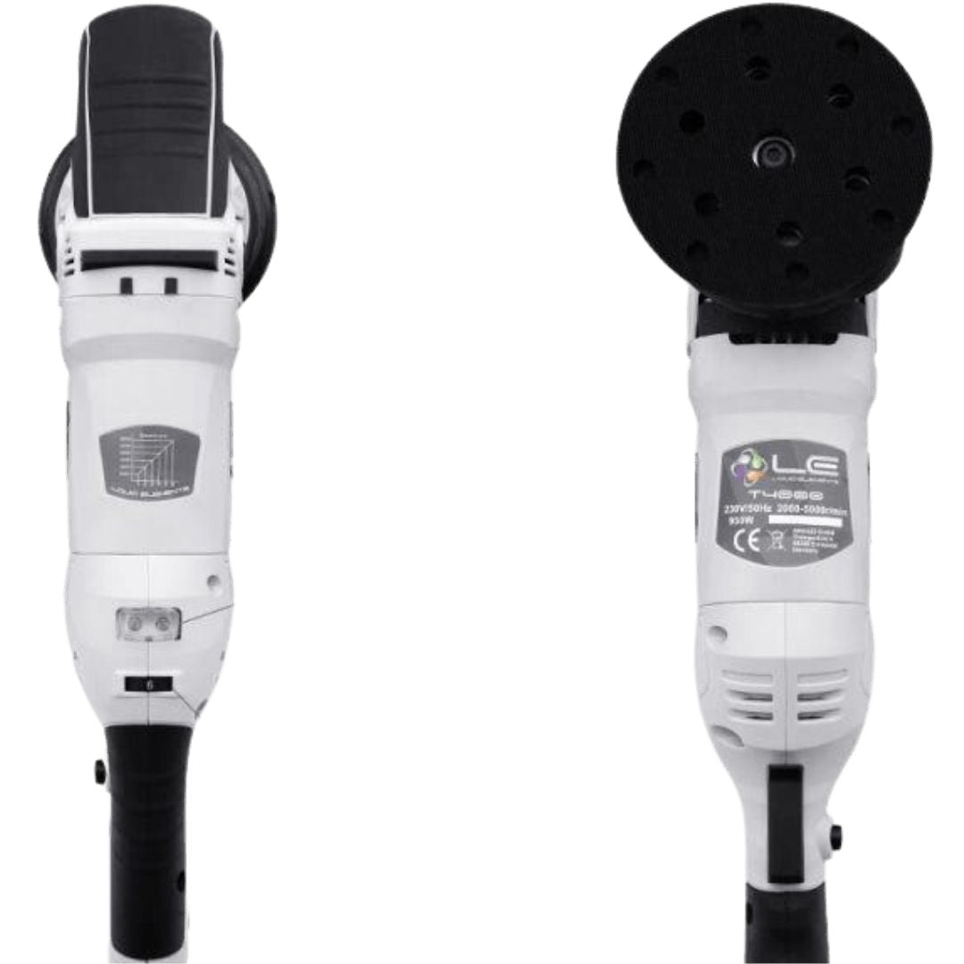 Die Liquid Elements T4000 Exzenter Poliermaschine von unten und oben