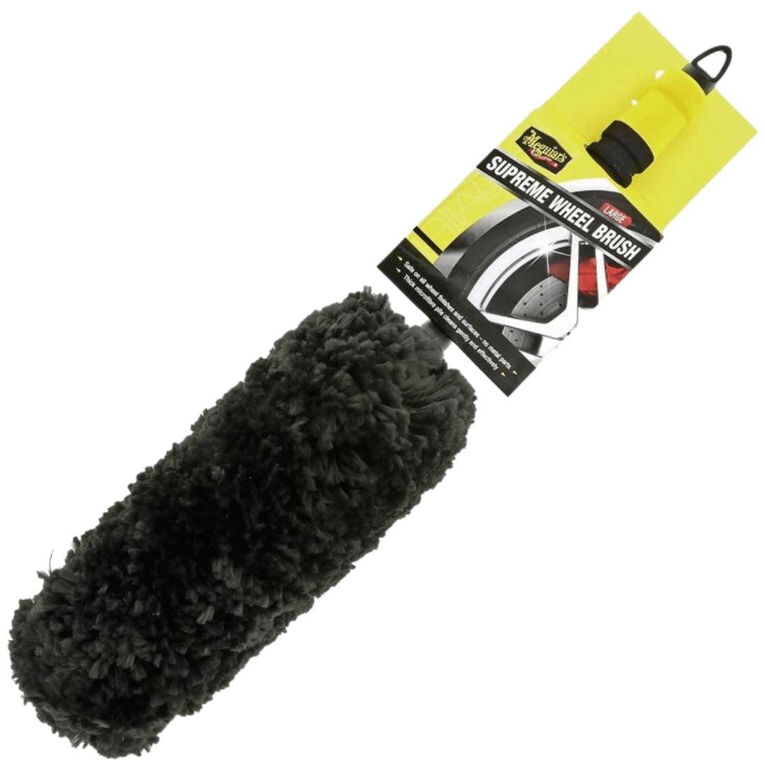 Die Meguiars Supreme Wheel Brush Large Felgenbürste mit Verpackung