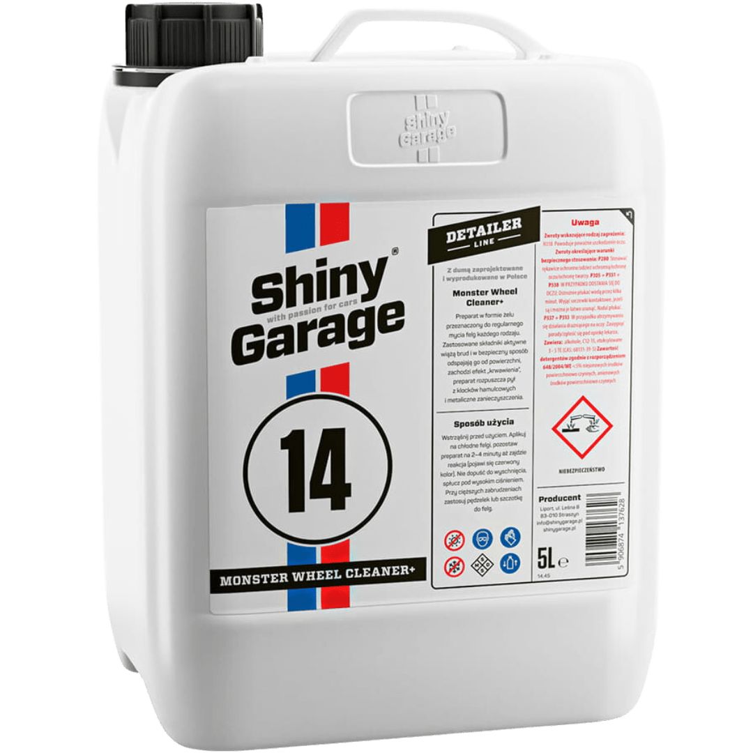 Der 5 Liter Behälter des Shiny Garage Monster Wheel Cleaner Felgenreiniger