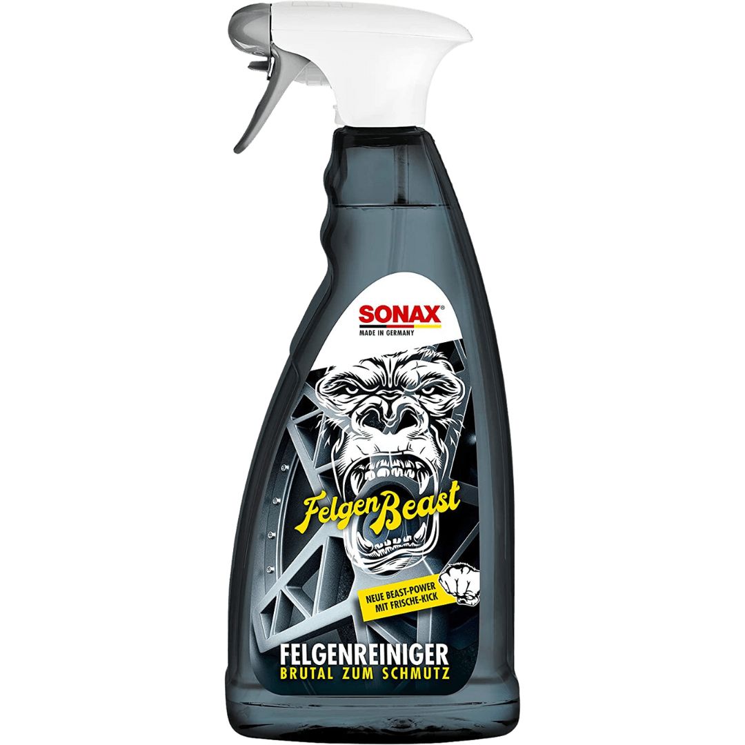 Die 1 Liter Sprühflasche des Sonax FelgenBeast Felgenreiniger