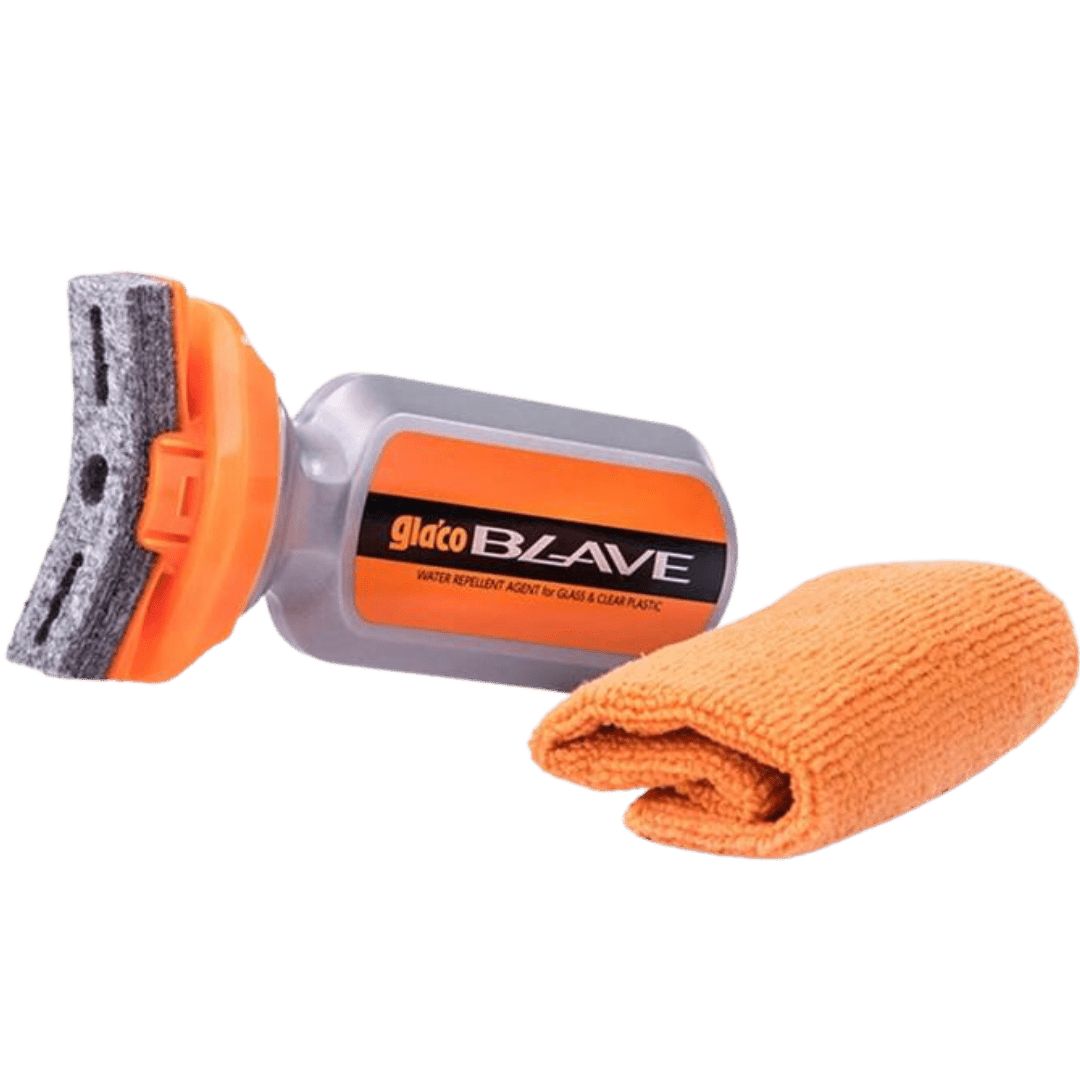 Die Soft99 Glaco Blave Glasversiegelung mit Mikrofasertuch