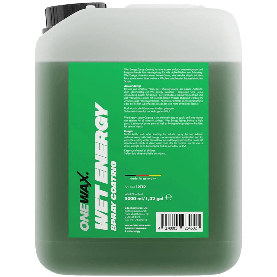 Der 5 Liter Behälter der OneWax Wet Energy Spray Coating Nassversiegelung