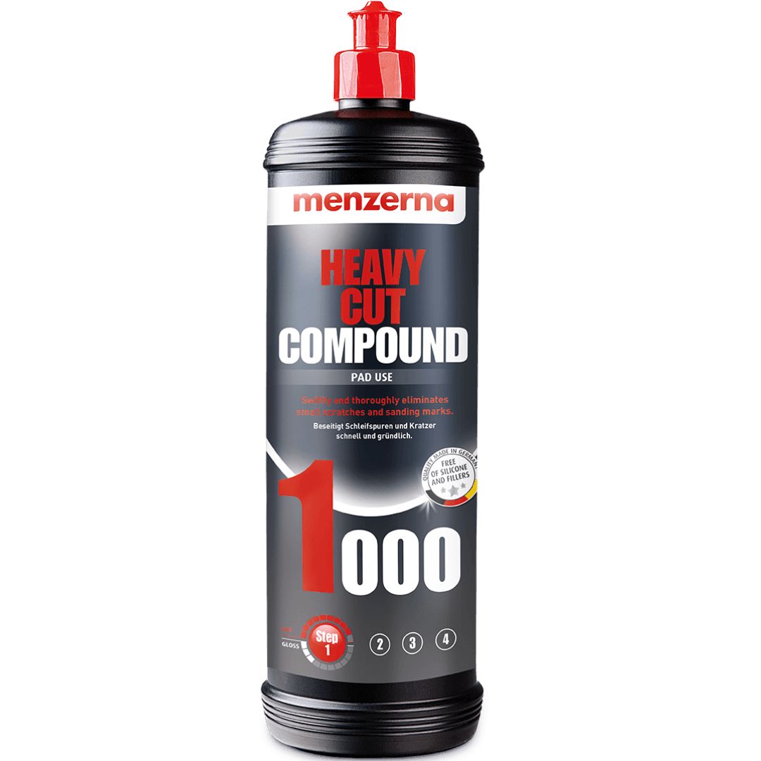 Die 1 Liter Flasche der Menzerna Heavy Cut Compound 1000 Politur