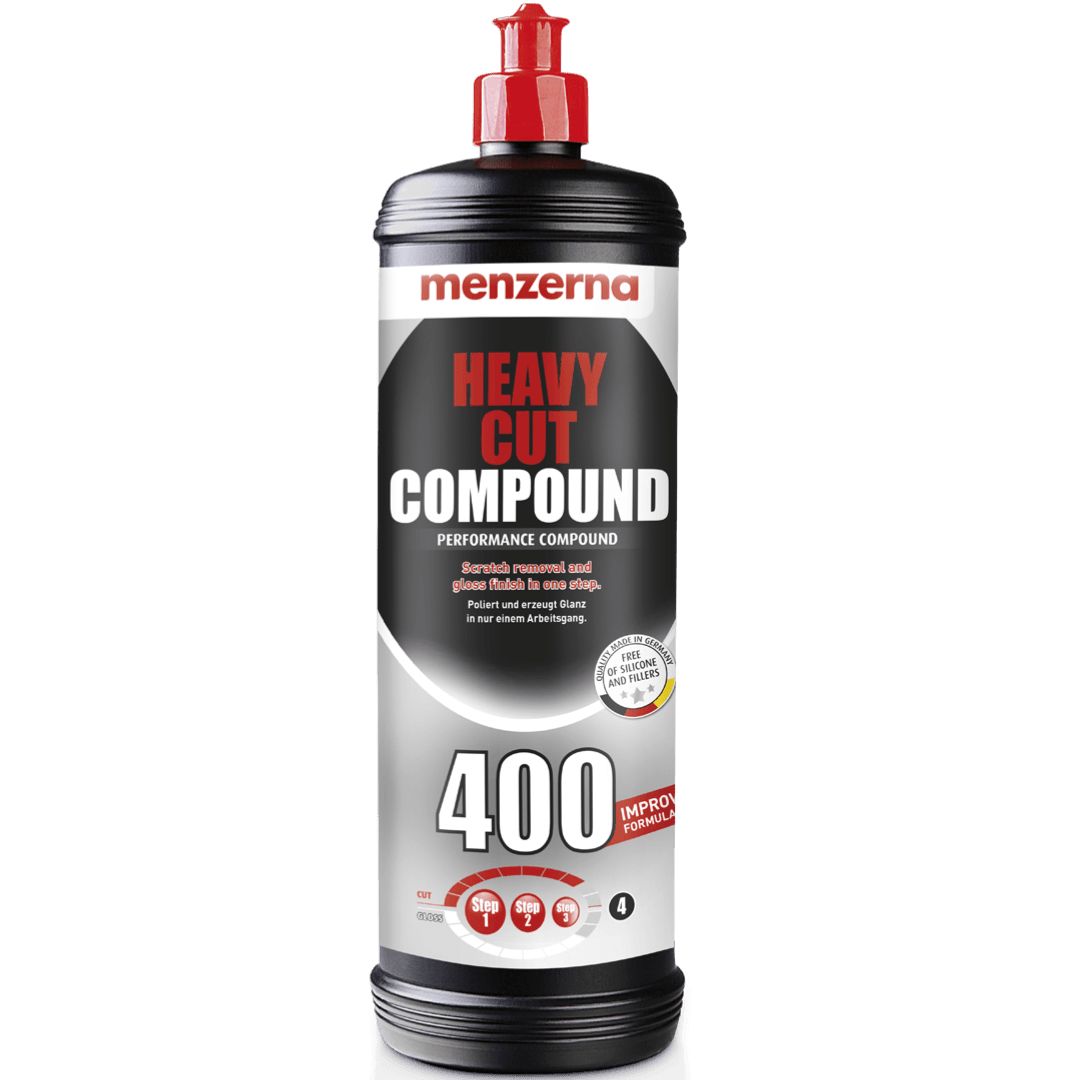 Die 1 Liter Flasche der Menzerna Heavy Cut Compound 400 Politur