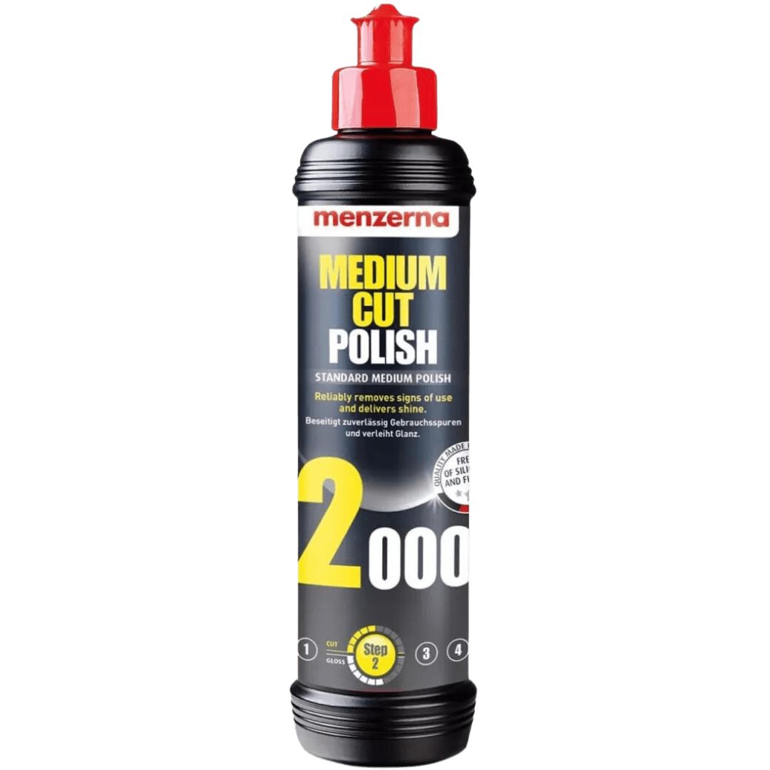 Die 250 Milliliter Flasche der Menzerna Medium Cut Polish 2000 Politur