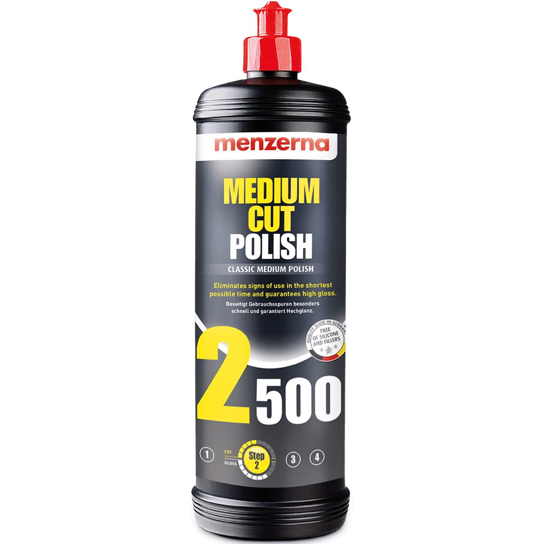 Die 1 Liter Flasche der Menzerna Medium Cut Polish 2500 Politur