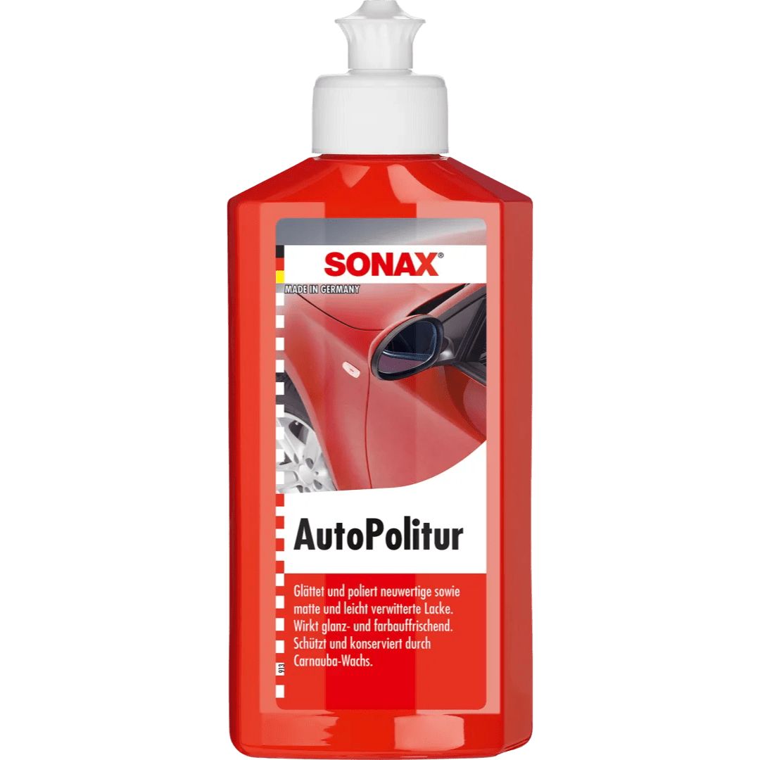 Die 250 Milliliter Flasche der Sonax AutoPolitur