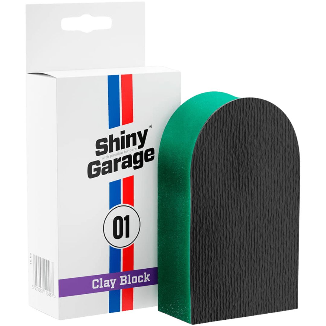 Die Shiny Garage Clay Block Reinigungsknete mit Verpackung