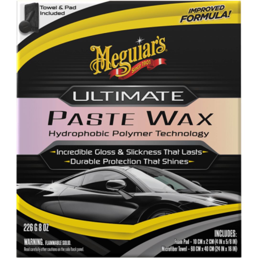 Die Verpackung der 226 Gramm Dose der Meguiars Ultimate Paste Wax Wachsversiegelung