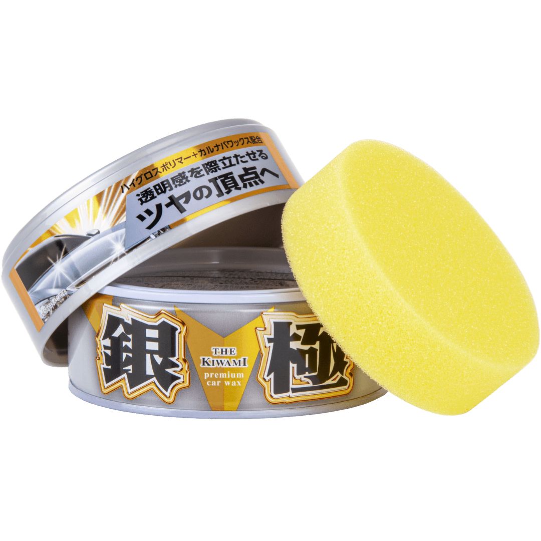 Offene Dose der Soft99 Extreme Gloss The Kiwami Light Wachsversiegelung mit Schwamm