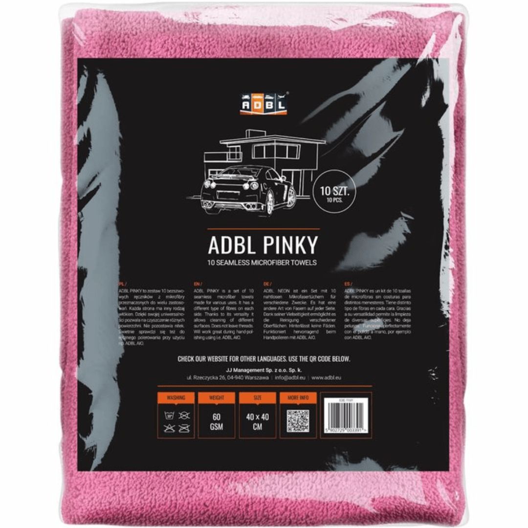 Die Verpackung des ADBL Pinky Pink Mikrofasertuch