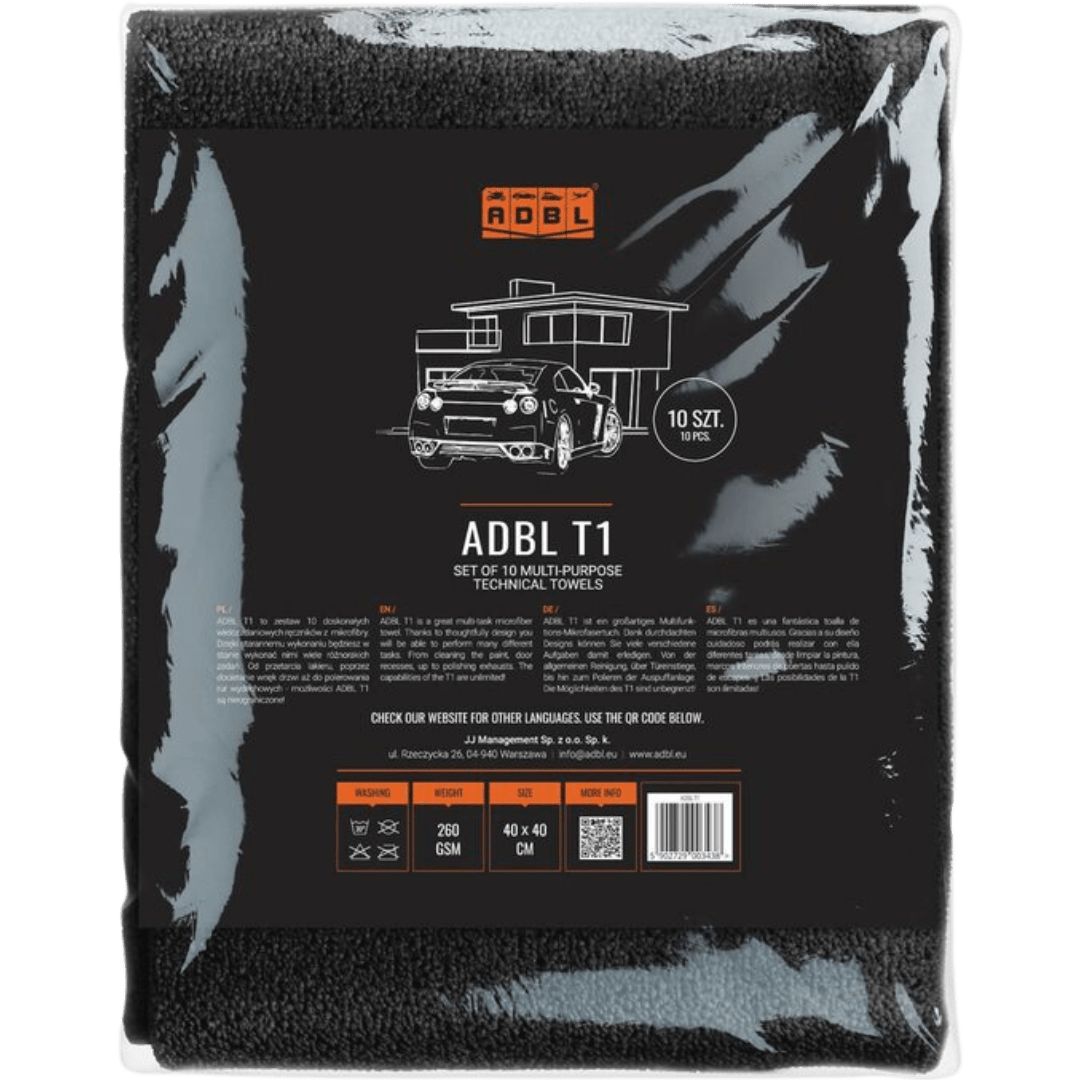 Die Verpackung des ADBL T1 Schwarz Mikrofasertuch