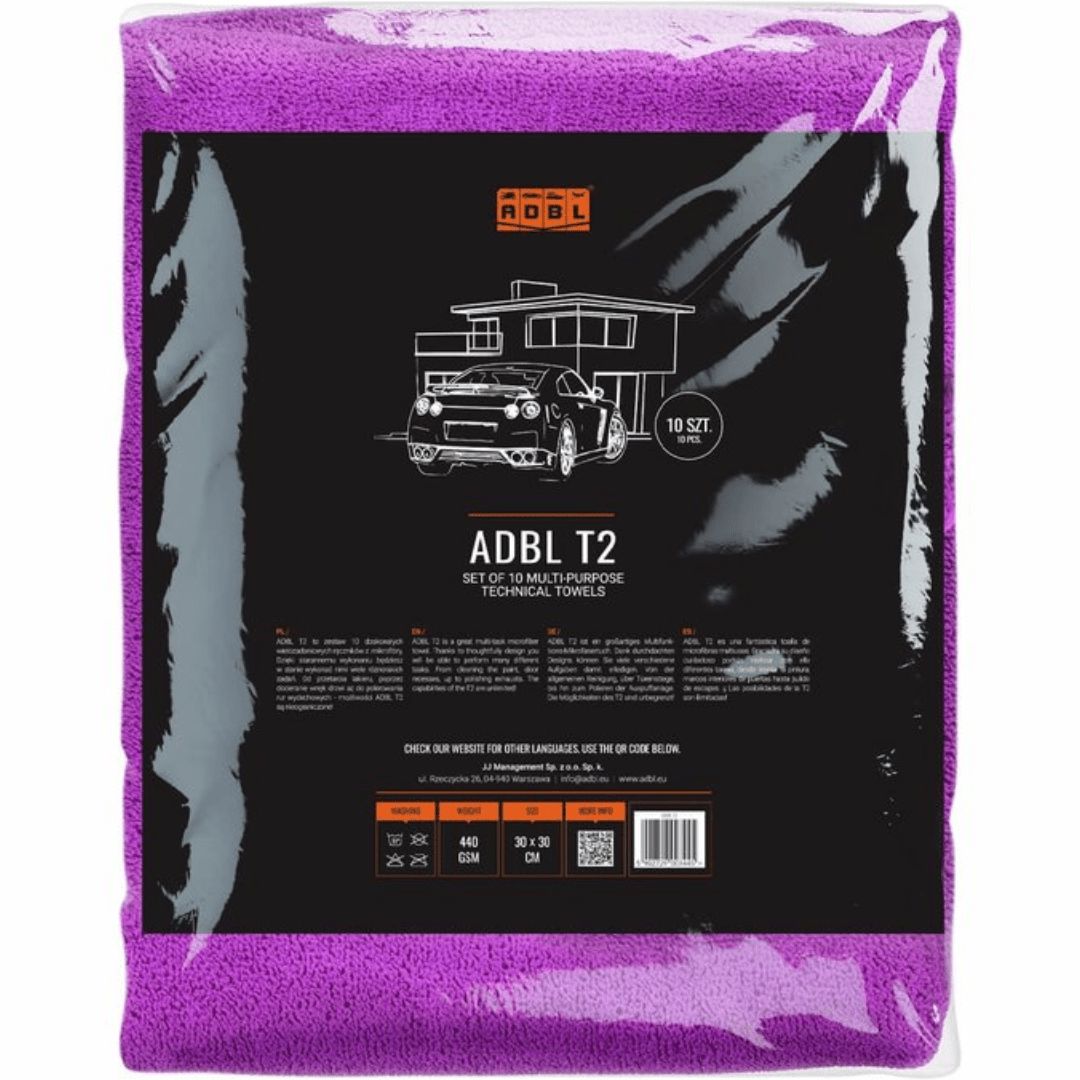 Die Verpackung des ADBL T2 Violett Mikrofasertuch