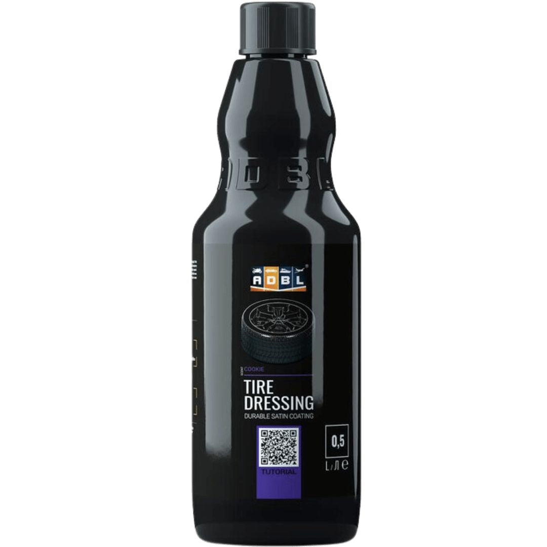 Die 500 Milliliter Flasche der ADBL Tire Dressing Reifenpflege