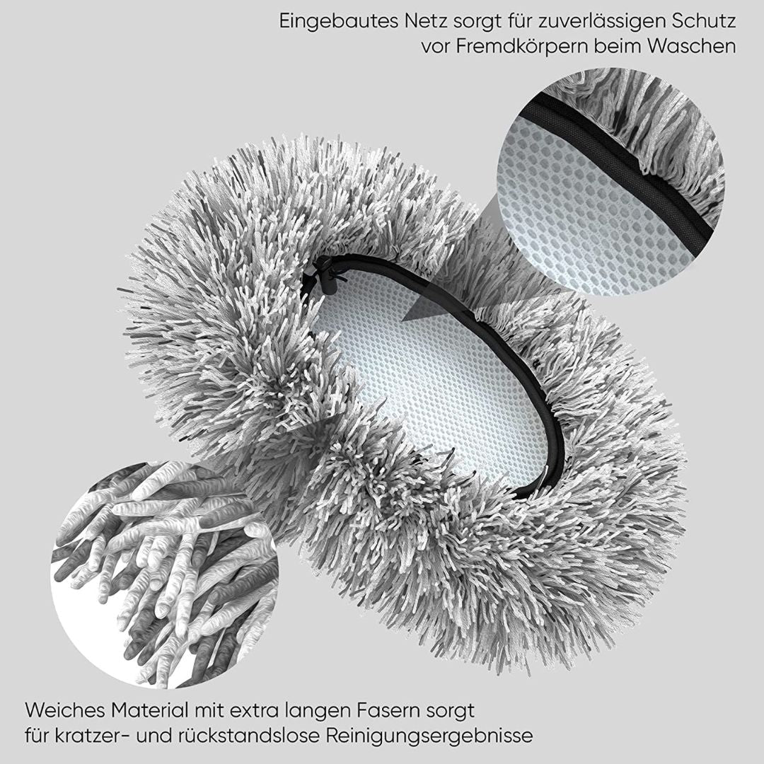 Die Mikrofasern des Andrado Brush Cover Premium Waschbürstenüberzug