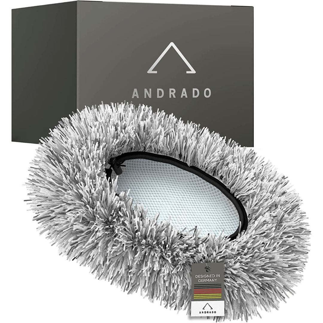 Der Andrado Brush Cover Premium Waschbürstenüberzug mit der Verpackung